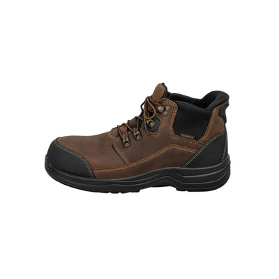 Orthofeet Men's Graphite Hands-Free Waterproof Safety Toe Work Boots - Brown 5
