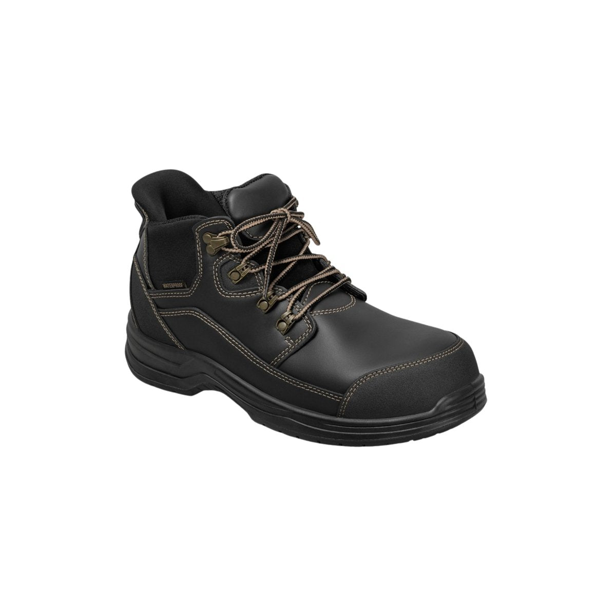 Orthofeet Men's Graphite Hands-Free Waterproof Work Boots - Black 7