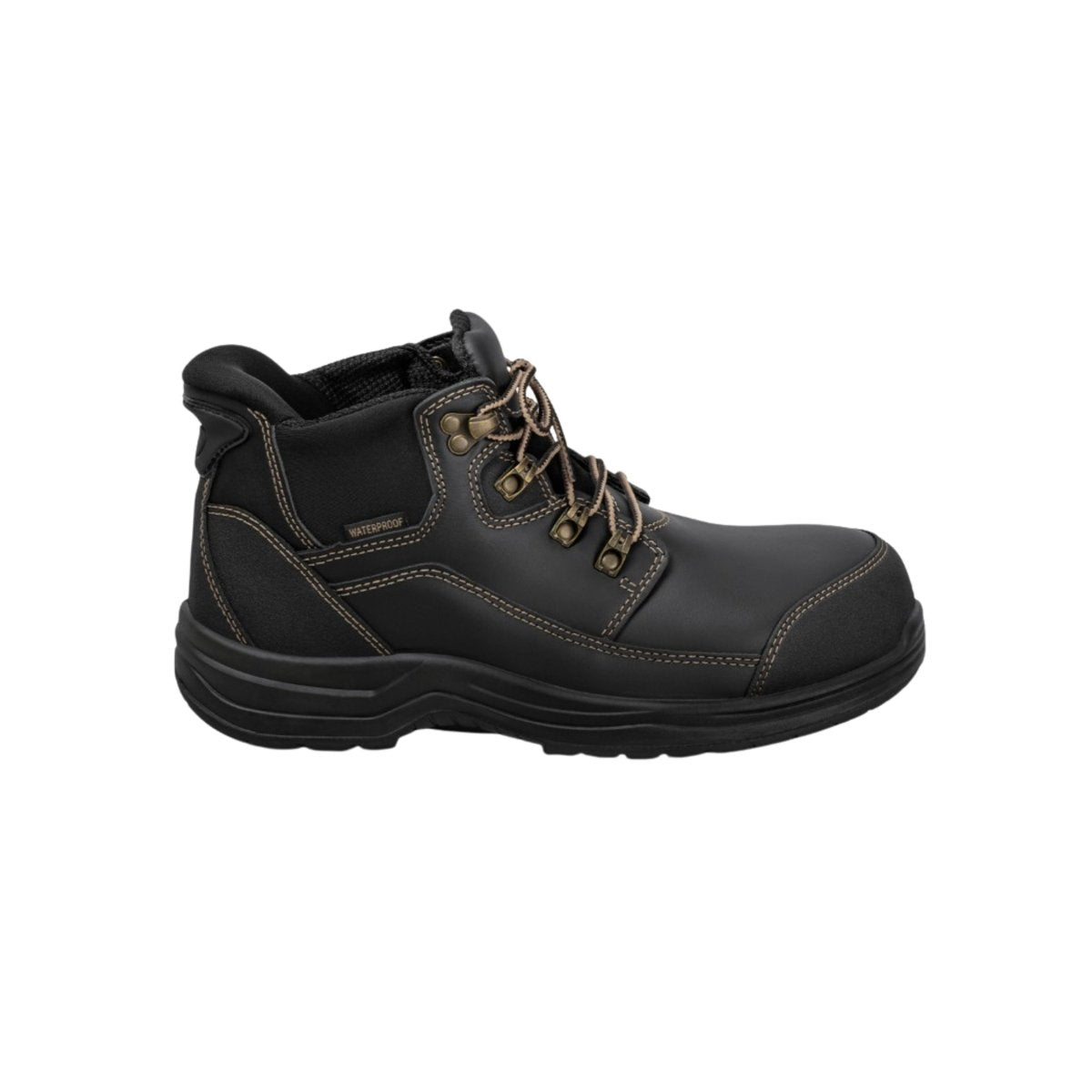 Orthofeet Men's Graphite Hands-Free Waterproof Work Boots - Black 1