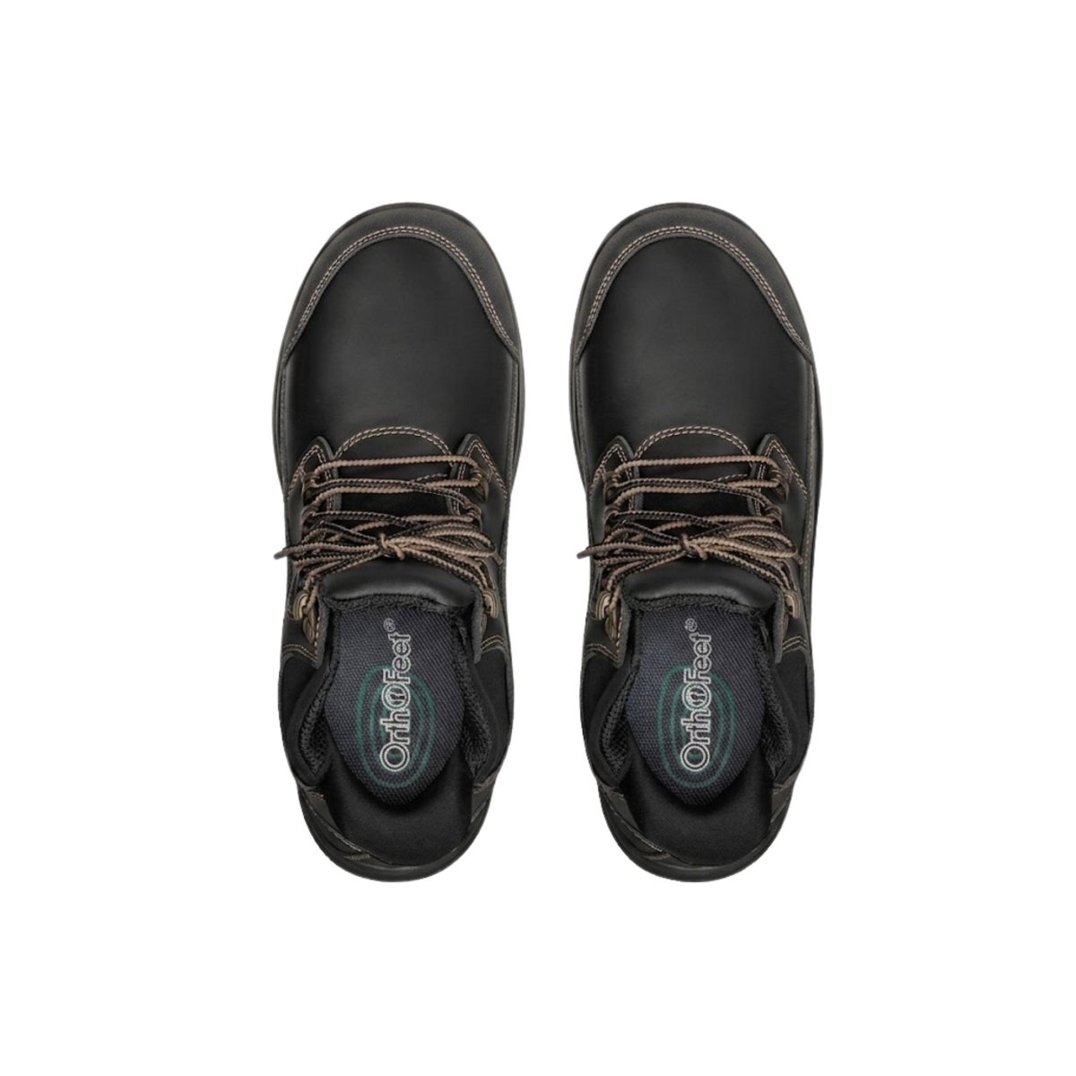 Orthofeet Men's Graphite Hands-Free Waterproof Work Boots - Black 8