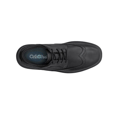 Orthofeet Men's Moreno Leather Orthotic Walking Shoes - Black 3