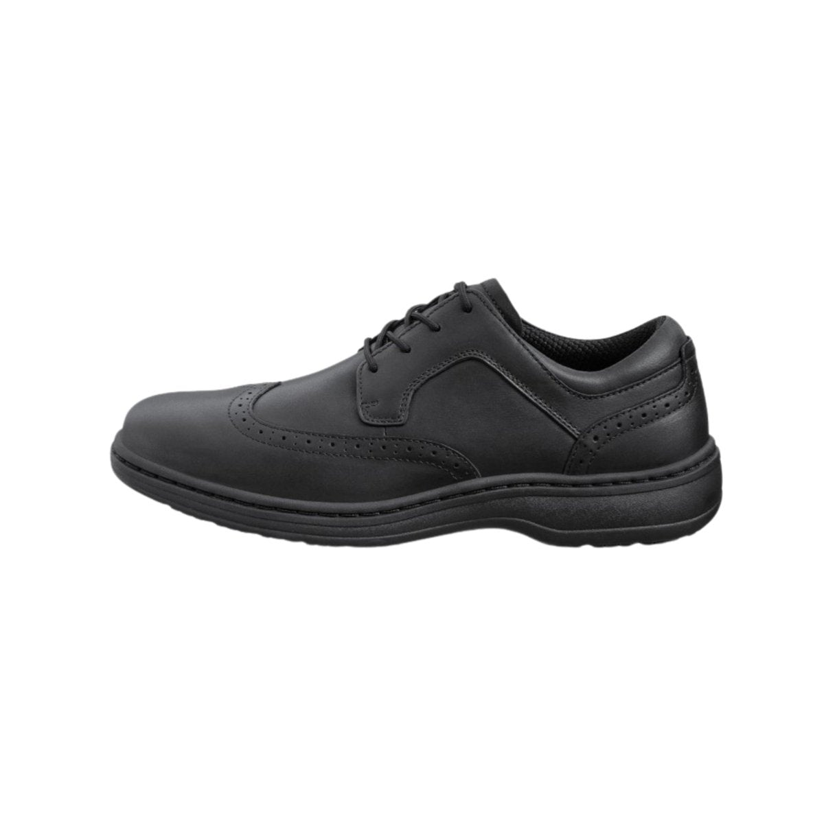 Orthofeet Men's Moreno Leather Orthotic Walking Shoes - Black 5