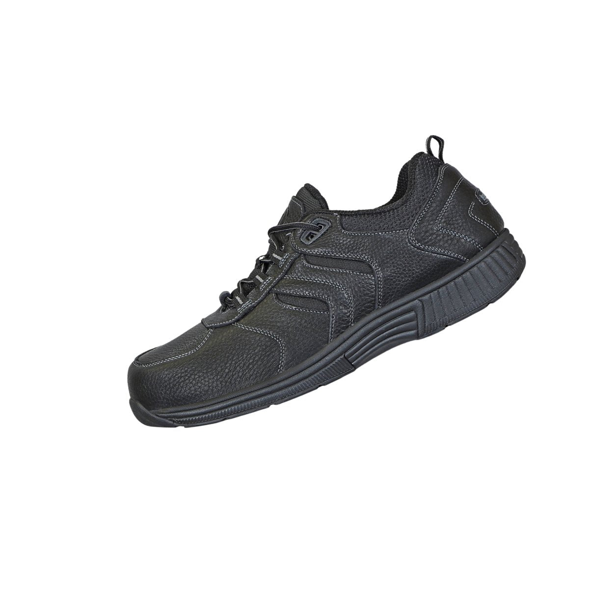 Orthofeet Men’s Pacific Palisades Waterproof Leather Sneakers – Black 8