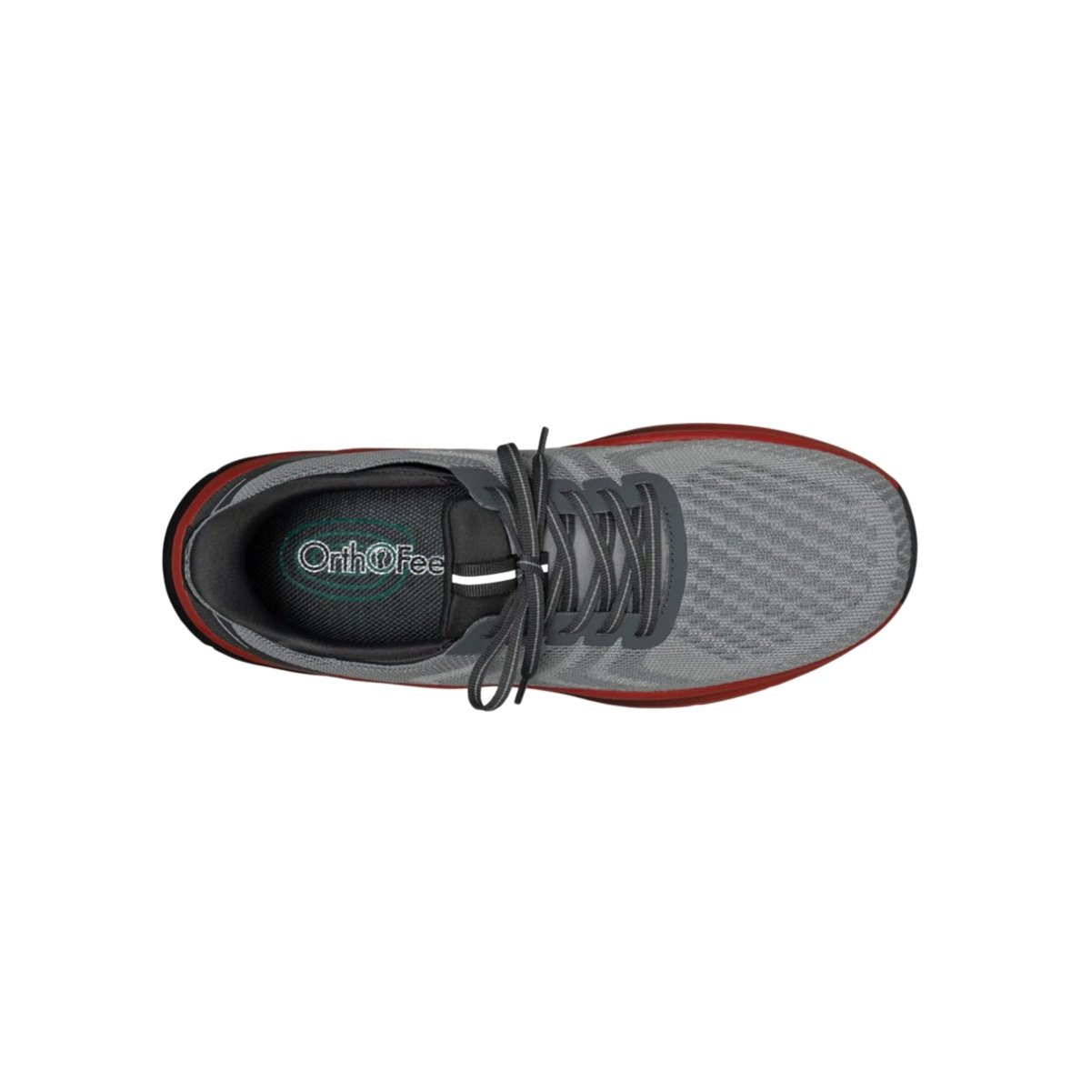Orthofeet Men’s Tilos Hands-Free Slip-On Sneakers – Gray/Red 3