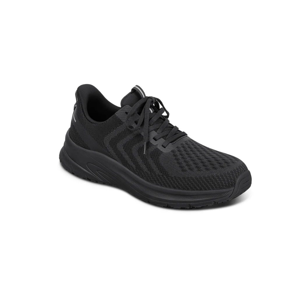 Orthofeet Men’s Tilos Hands‑Free Athletic Sneaker – Black 20018M 1