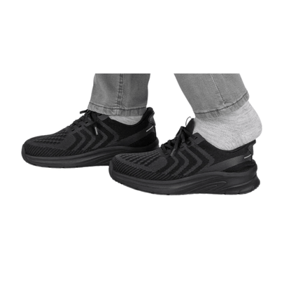Orthofeet Men’s Tilos Hands‑Free Athletic Sneaker – Black 20018M 5