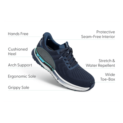 Orthofeet Men’s Tilos Hands‑Free Athletic Sneaker – Navy 20022M 2