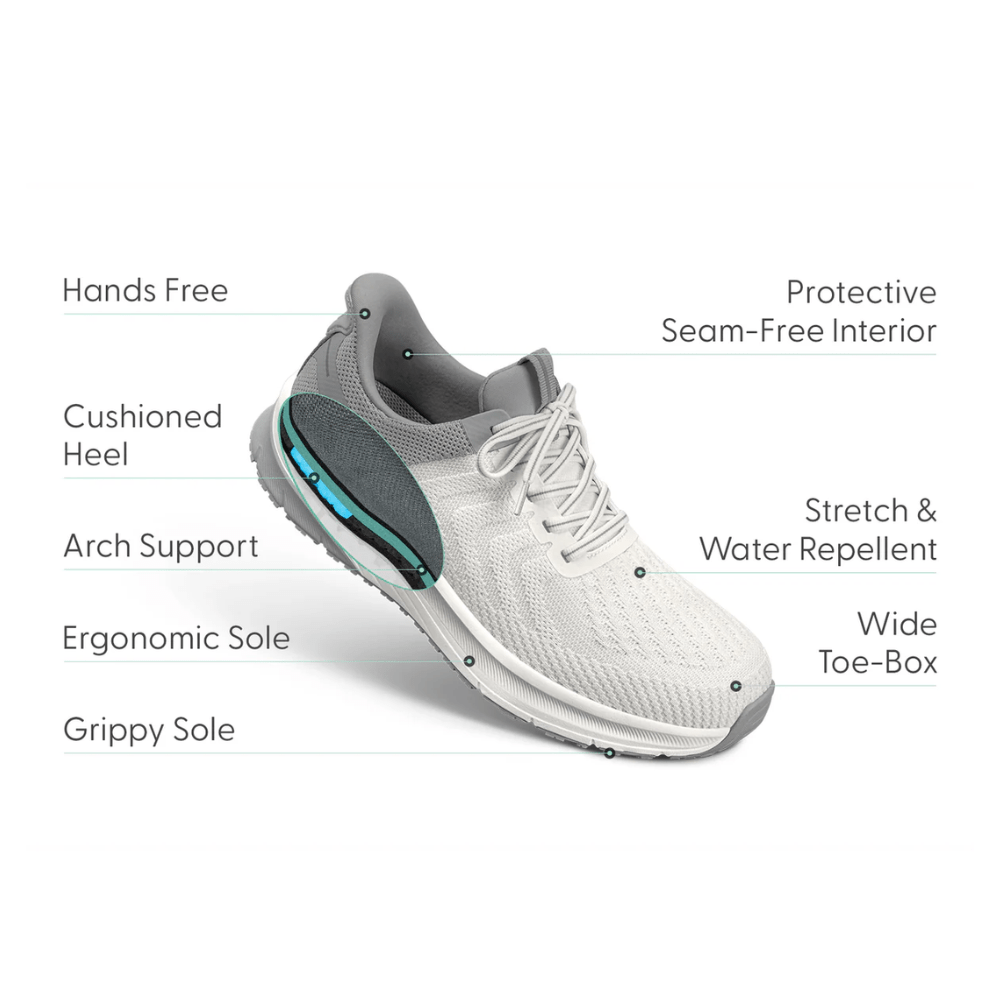 Orthofeet Men’s Tilos Hands‑Free Athletic Sneaker – White 20023M 2