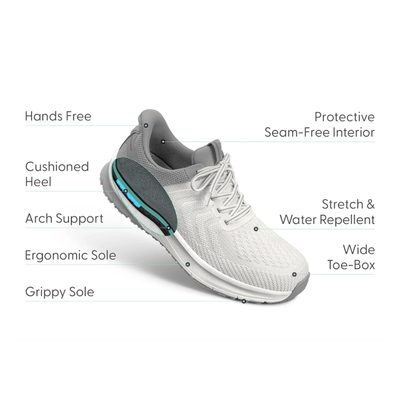 Orthofeet Men’s Tilos Hands‑Free Athletic Sneaker – White 20023M 2