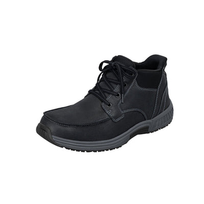 Orthofeet Men’s Verno Hands-Free Orthopedic Leather Boots – Black 3