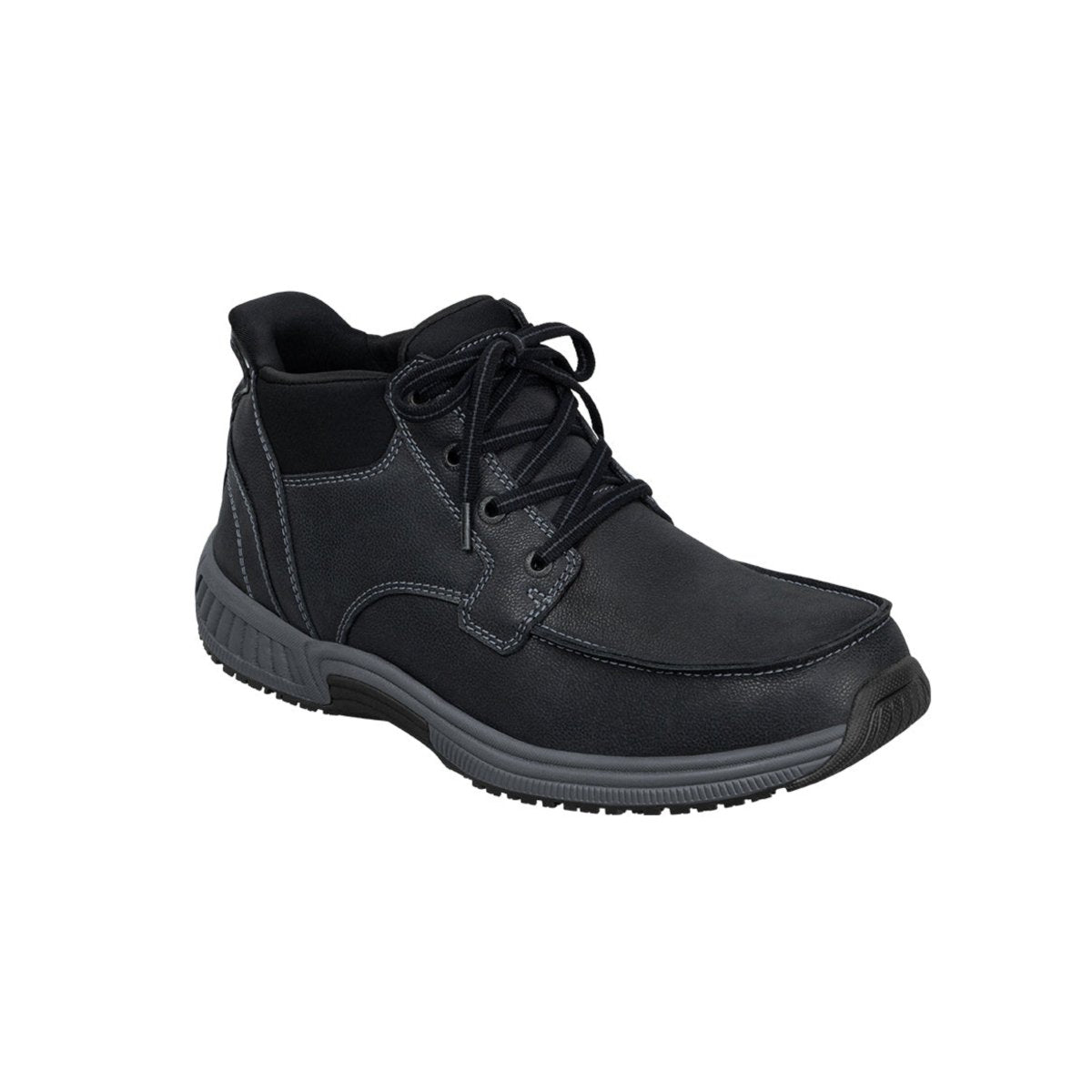 Orthofeet Men’s Verno Hands-Free Orthopedic Leather Boots – Black 4