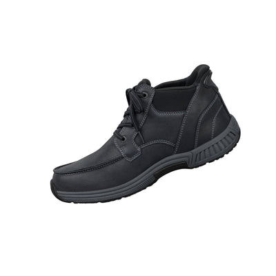 Orthofeet Men’s Verno Hands-Free Orthopedic Leather Boots – Black 8