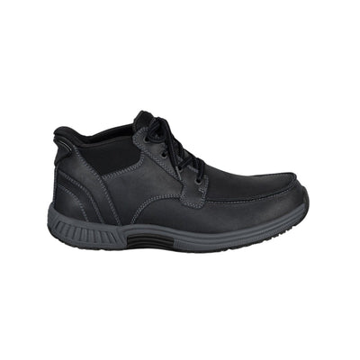 Orthofeet Men’s Verno Hands-Free Orthopedic Leather Boots – Black 1