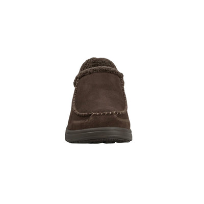 Orthofeet Men's Vito Hands-Free Suede Slipper-Shoe – Chocolate 2