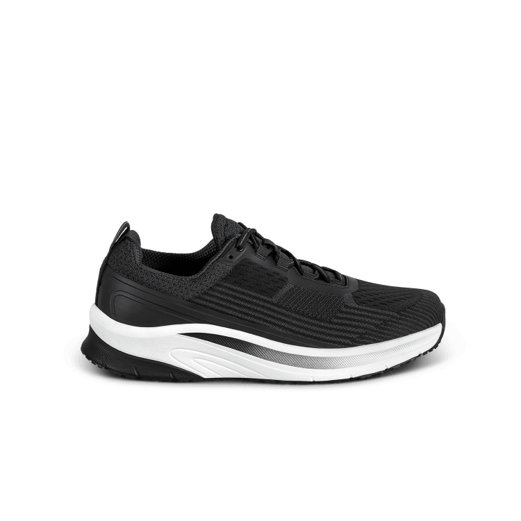 Orthofeet Race Men’s Comfort Walking Shoe - Black - Extended Capacity Sneaker 1