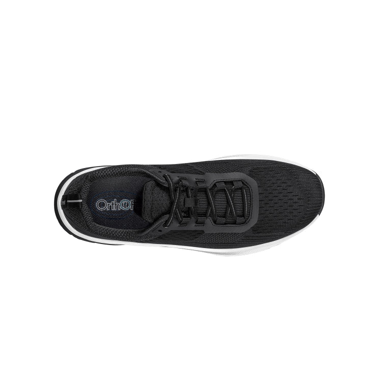 Orthofeet Race Men’s Comfort Walking Shoe - Black - Extended Capacity Sneaker 3