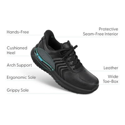 Orthofeet Roam Women Hand's Free Stability Sneaker Black - 80082 2