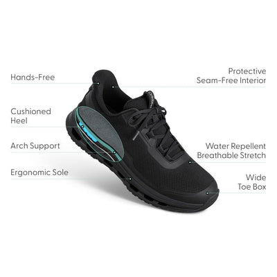 Orthofeet Shoe Journey Men’s Hands-Free Sneaker - Black/Black - Ergonomic Slip-On 6