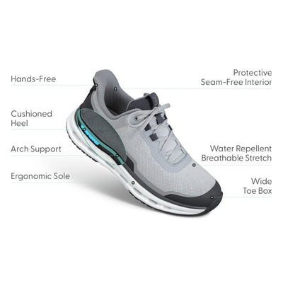 Orthofeet Shoe Journey Men’s Hands-Free Sneaker - Gray/Black - Structured Slip-On 5