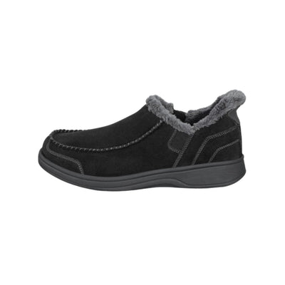 Orthofeet Vito Men's Hands-Free Suede Orthopedic Slipper Shoes - Black 4
