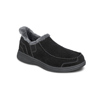 Orthofeet Vito Men's Hands-Free Suede Orthopedic Slipper Shoes - Black 5