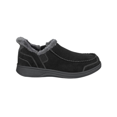 Orthofeet Vito Men's Hands-Free Suede Orthopedic Slipper Shoes - Black 1