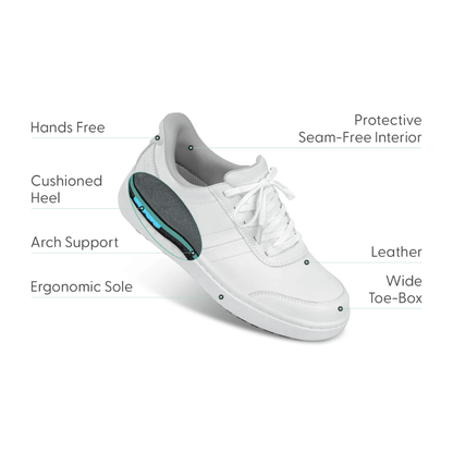 Orthofeet Wander - Women Hand's Free Athletic Sneakers White - 81104M 2