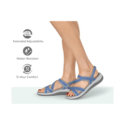 Orthofeet Women Orthopedic Lake Blue Adjustable Water Friendly Sandal 5