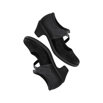 Orthofeet Women's Ella Arch Support Mary Jane Wedge Shoe - Black 7