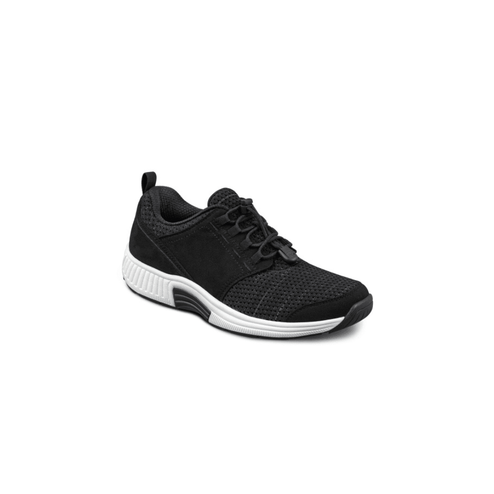 OrthoFeet Women's Francis No-Tie Sneaker - Black 4