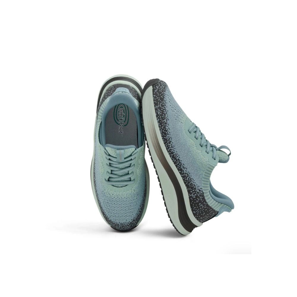 OrthoFeet Women's Nira Hands Free Sneaker - Green/Blue 5