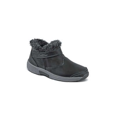 OrthoFeet Women's Siena Faux Fur-Lined Ankle Boot - Black 2