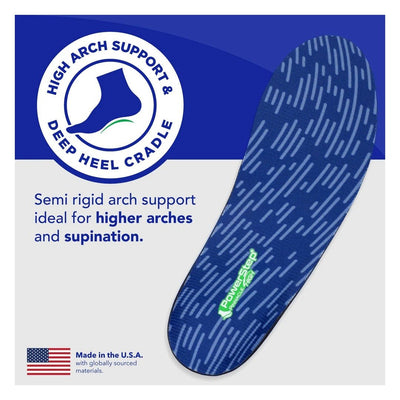 Powerstep Pinnacle Unisex Pain relief Full Length insoles High Arch 6
