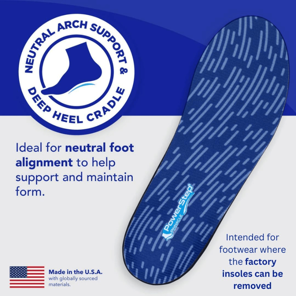 Powerstep Pinnacle Unisex Pain relief Full Length insoles Neutral Arch 8