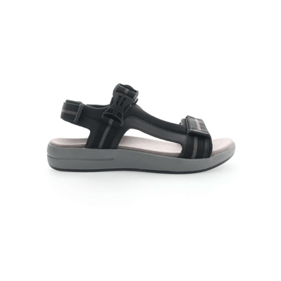 Propét Eli Men's Adjustable Walking Sandals - Black/Grey 1
