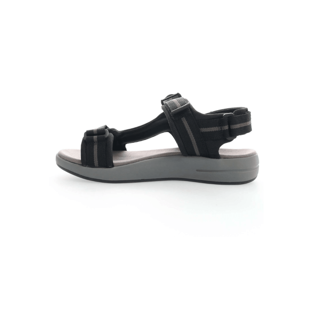 Propét Eli Men's Adjustable Walking Sandals - Black/Grey 4