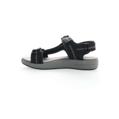 Propét Eli Men's Adjustable Walking Sandals - Black/Grey 4