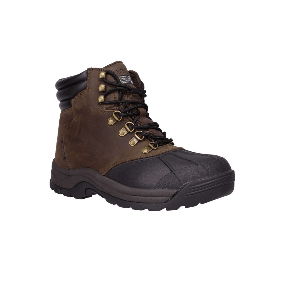 Propét Men’s Blizzard Mid Lace Insulated Winter Boot - Black & Brown/Black 6