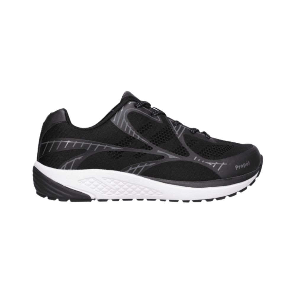Propét Men's One LT Athletic Sneaker - Black/Grey & Dark Grey/Burnt Orange 1