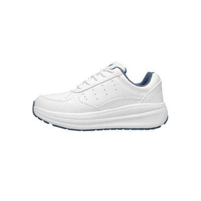 Propét Women's Ultima Leather Straight Last Walking Shoe - White/Denim 3