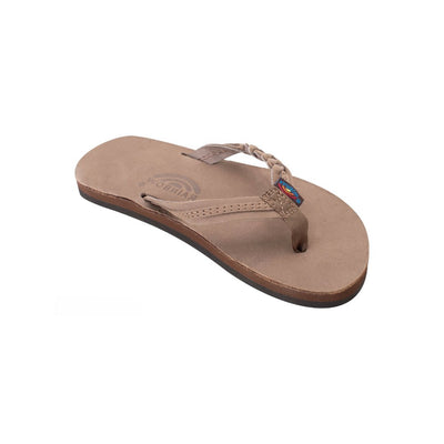 Rainbow Kids Flirty Braidy - Premier Leather Braided 1/2" Strap Dark brown sandal 1