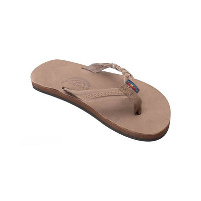 Rainbow Kids Flirty Braidy - Premier Leather Braided 1/2" Strap Dark brown sandal 1