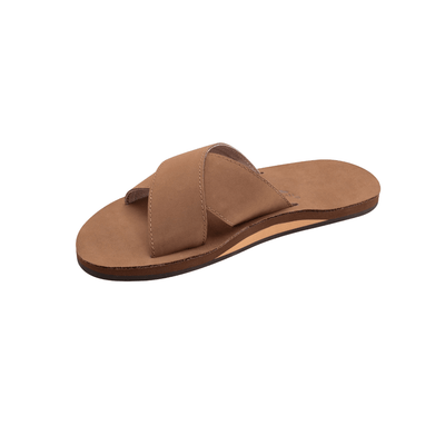 Rainbow Men’s Premier Leather Single Layer Cross Strap Sandals – Dark Brown 5