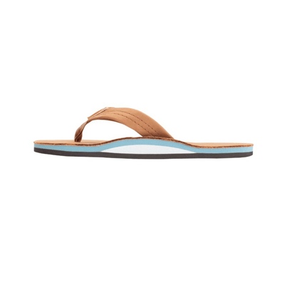 Rainbow Men's Single Layer Premier Leather Sandal - Tan & Blue 4