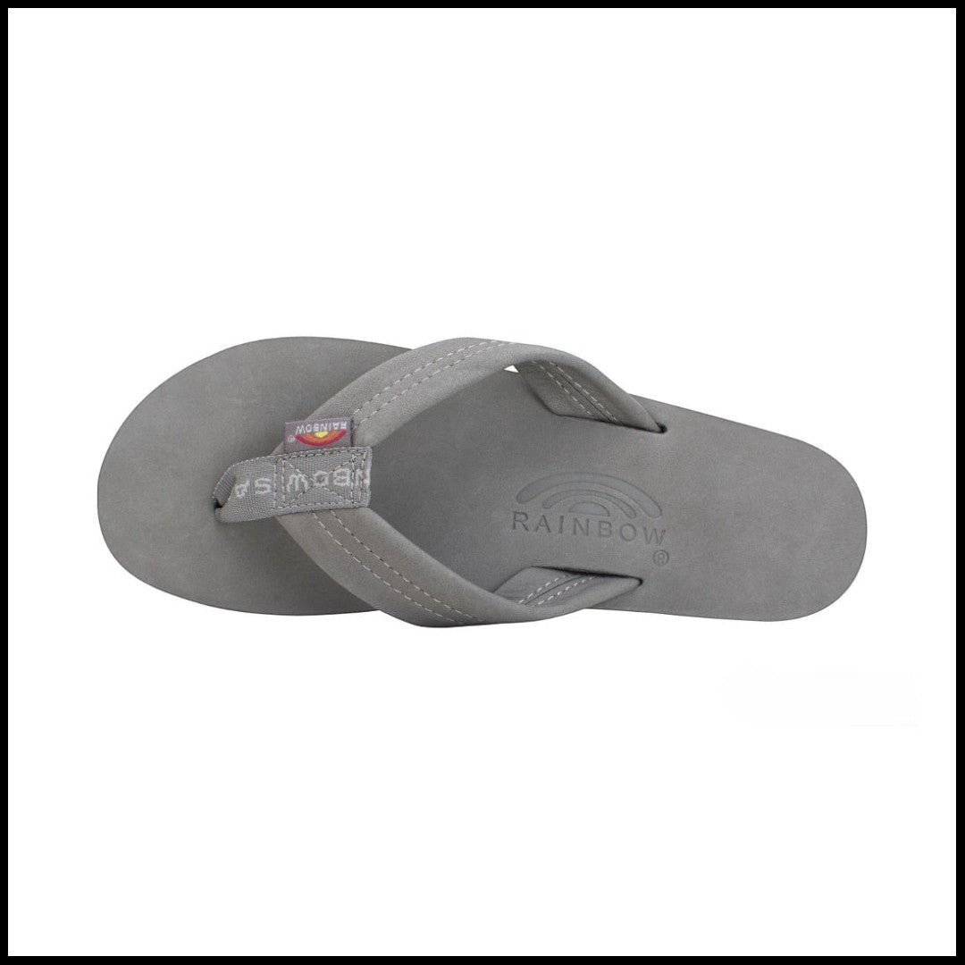 Rainbow Sandal Women's Single Layer Wide Strap Premier Leather - GREY 3