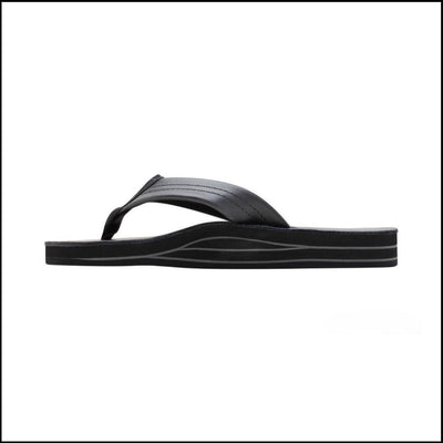 Rainbow Sandal Women's Wide Strap Double Layer Sandal - Black Classic Leather 5