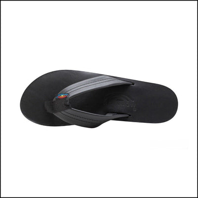 Rainbow Sandal Women's Wide Strap Double Layer Sandal - Black Classic Leather 4