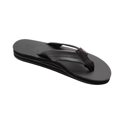 Rainbow Sandal Women's Wide Strap Double Layer Sandal - Black Classic Leather 1