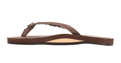 Rainbow Sandals Women's Flirty Braidy Single Layer Arch Support Leather Flip Flop - Expresso Brown 2