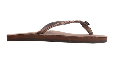 Rainbow Sandals Women's Flirty Braidy Single Layer Arch Support Leather Flip Flop - Expresso Brown 3